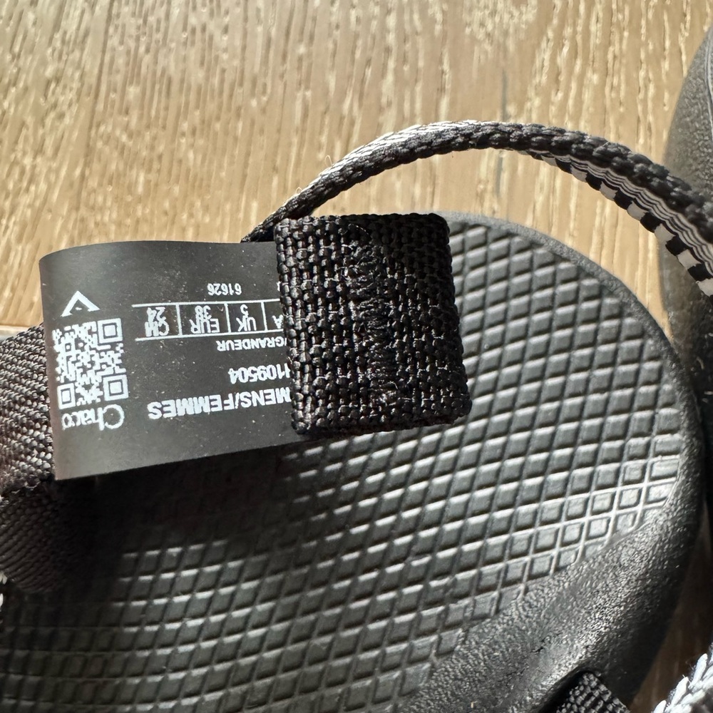 Chaco zCloud Black and White Strappy Sandals - Picture 4 of 9